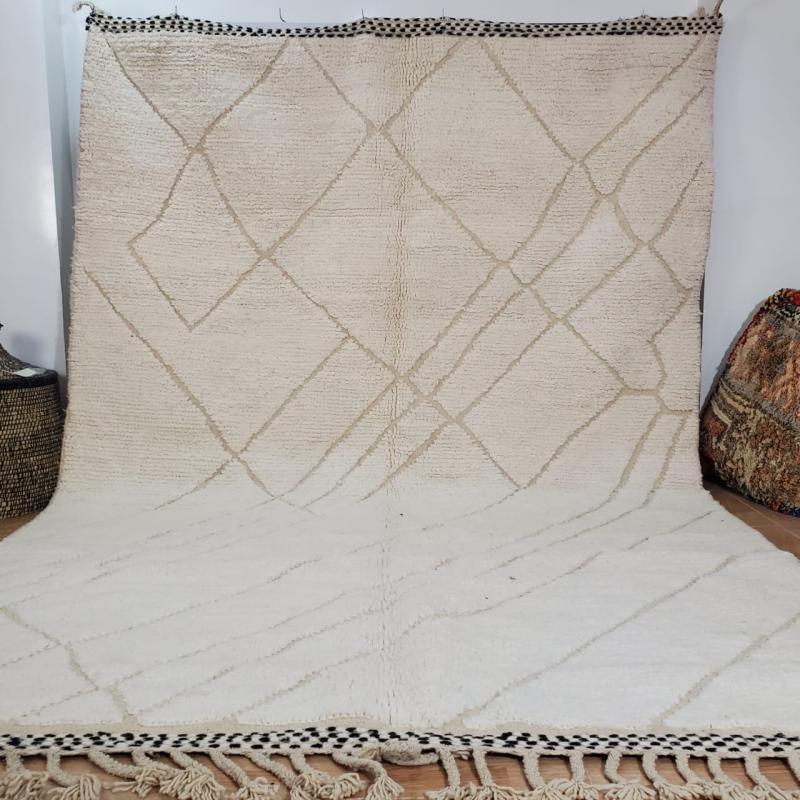 White Amjad Marokkaans handgemaakt tapijt